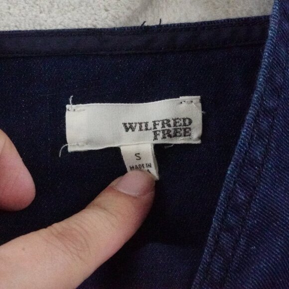 Wilfred Chambray Mini Dress Womens Small Blue Sleeveless Western Rodeo - Picture 3 of 8